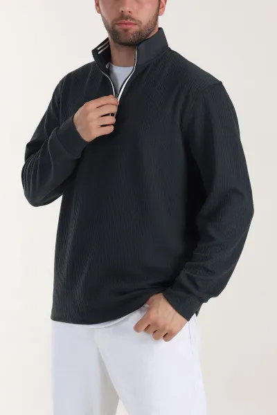petrol-yarim-fermuarli-polo-yaka-erkek-sweatshirt-410871
