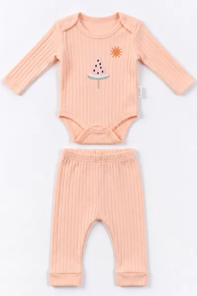 Pudra (0-9 Ay) Dondurma  Nakışlı   Kız Bebek Takım 480483