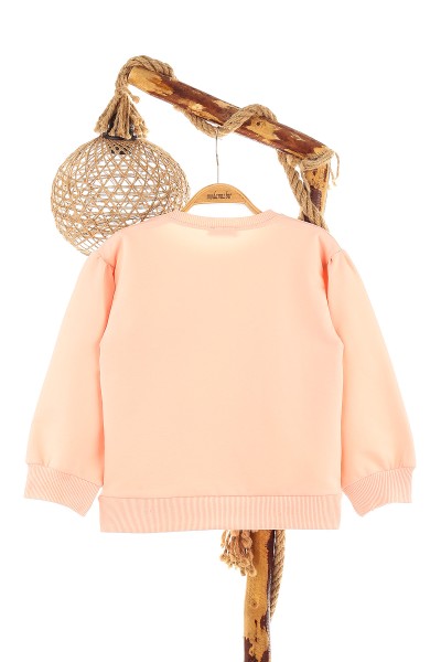 Pudra (1-4 Yaş) Çiçekli Fare Baskılı Kız Bebek Sweat 155273