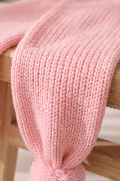 Pudra (1-5 Yaş) Ponponlu Kız  Çocuk Atkı Bere Takım 475064