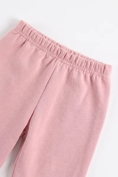 Pembe(1-5 Yaş) Renkli Kalpler Baskılı 3 İp Şardonlu Kız Çocuk Kışlık Takım 497019