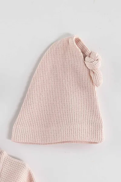 Pudra (1-9 Ay)Çiçek Nakışlı Fisto Detaylı Patikli Kız Bebek Tulum 434932