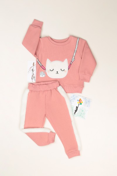 pudra-2-5-yas-kedi-yumos-baskili-ici-sardonlu-kiz-cocuk-takim-82466