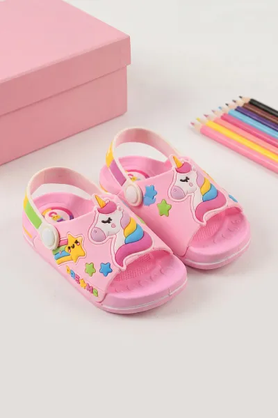 Pudra ( 24 - 29 ) Figürlü Kız Çocuk Sandalet 462498