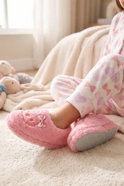 Pudra ( 25 - 30 ) Figürlü Kız Çocuk Panduf 495129