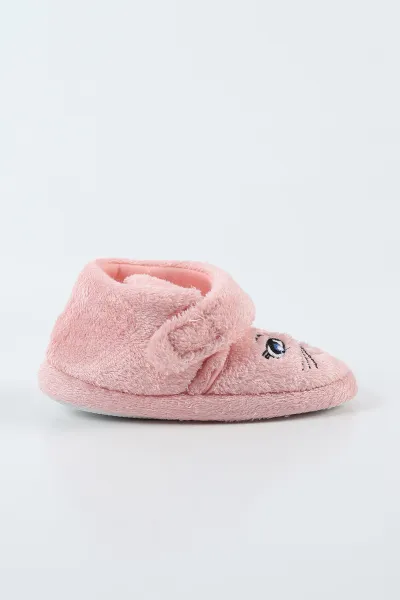 Pudra ( 25 - 30 ) Peluş Cırt Bantlı Kız Çocuk Panduf 499069
