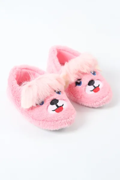 Pudra ( 25 - 30 ) Peluş Figürlü Kız Çocuk Panduf 488273