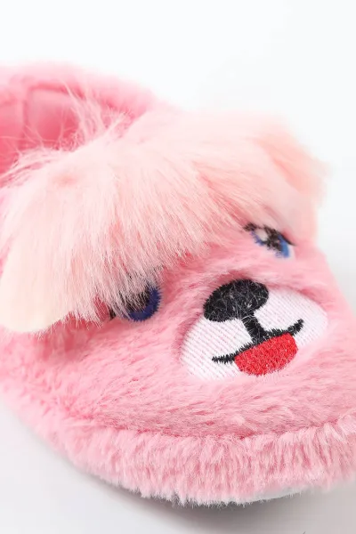 Pudra ( 25 - 30 ) Peluş Figürlü Kız Çocuk Panduf 488273