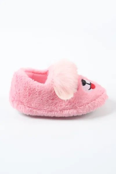 Pudra ( 25 - 30 ) Peluş Figürlü Kız Çocuk Panduf 488273
