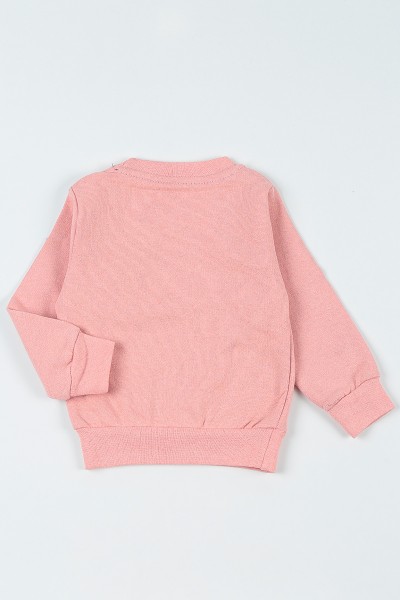 Pudra (3-12 Yaş) Beautiful Baskılı Kız Çocuk Sweatshirt 92670