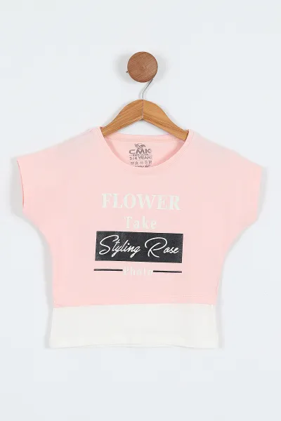 pudra-3-12-yas-flower-baskili-eklenti-detayli-kisa-kol-kiz-cocuk-tisort-354296