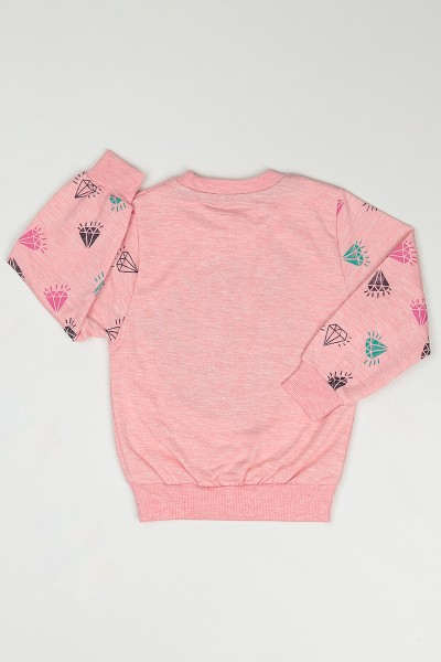 Pudra (3-7 Yaş) Give Baskılı Kız Çocuk Sweatshirt 90346
