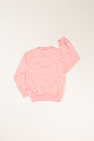 Pudra (3-12 Yaş) Happy Baskılı İçi Şardonlu Kız Çocuk Sweatshirt 82152