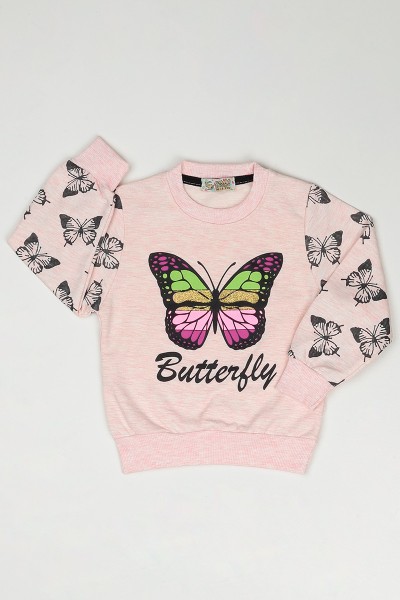 pudra-3-7-yas-kelebek-baskili-kiz-cocuk-sweatshirt-90351