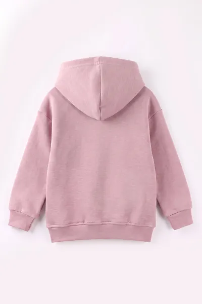 Pudra (4-12 Yaş) Kelebek Süzene Nakışlı İçi Şardonlu Kız Çocuk Sweatshirt 495874