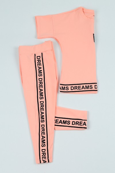 Pudra (5-8 Yaş) Dreams Baskılı Kız Çocuk Takım 97555