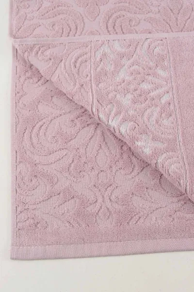 Pudra 50x90 Cm Jakarlı Desenli Taç Havlu 460501