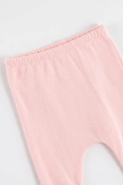 Pudra (6-12 Ay) Pelüş Ceketli Pantolon Sweatshirt 3'lü Kız Bebek Takım 495563