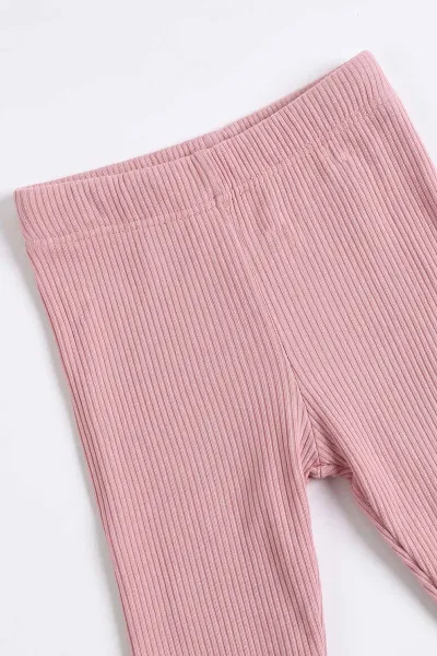 Pudra (6-24 Ay) Süzene Topkek  Nakışlı 2 İp Sweatli Fitilli Taytlı 2'li Kız Bebek Takım 497283