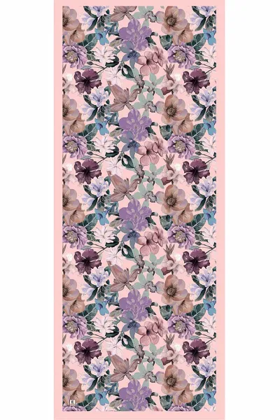 Pudra 70x180 Cm Dijital Baskılı Botanik Desen Soft Şal 482155