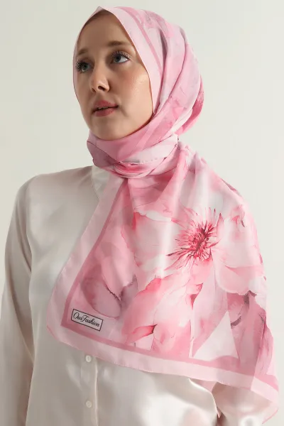 Pudra 75x180 Cm Our Fashion Dijital Baskılı Desenli Soft Şal 396837