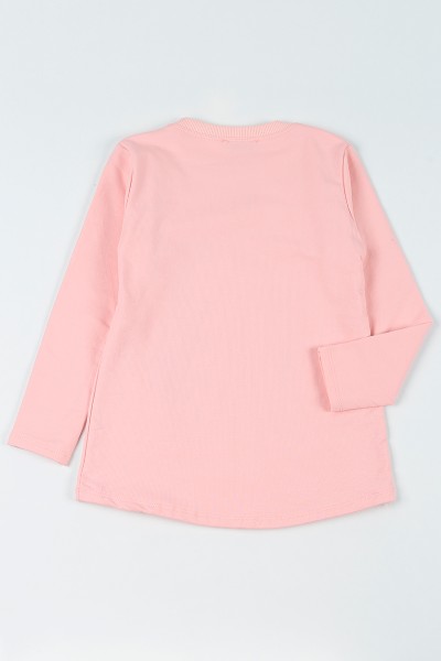 Pudra (8-14 Yaş)Taşlı İçi Şardonlu Kız Çocuk Sweatshirt 92787