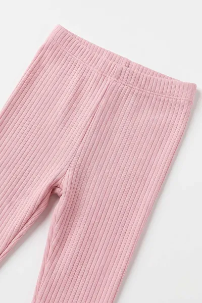 Pudra (9-24 Ay) Süzene Nakışlı Swetshirt İnterlok Alt Kız Bebek Takım 495699