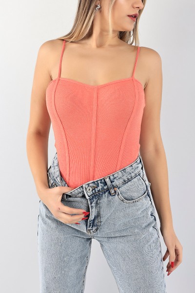 Pudra Askılı Fitilli Zıbın Bluz 97671
