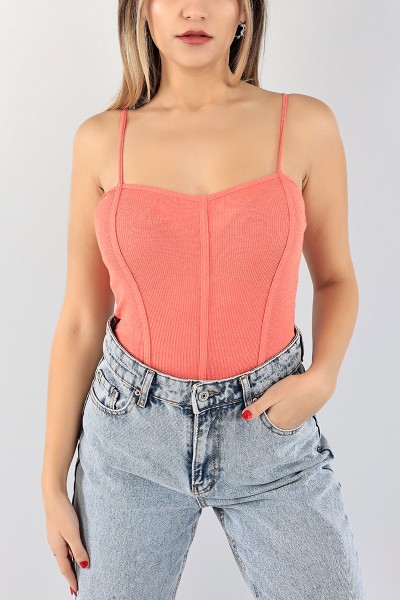 Pudra Askılı Fitilli Zıbın Bluz 97671