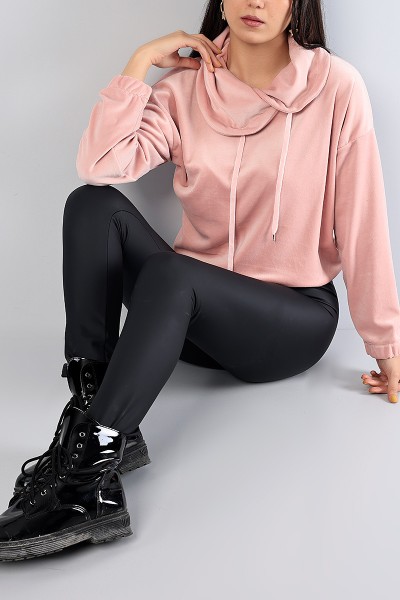 pudra-astronot-yaka-bayan-kadife-sweat-81286