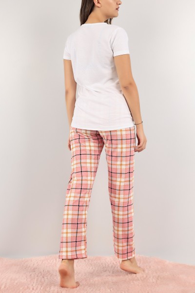 Pudra Baskılı Bayan Pijama Takımı 123043