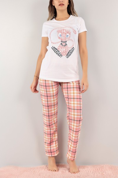 Pudra Baskılı Bayan Pijama Takımı 123043