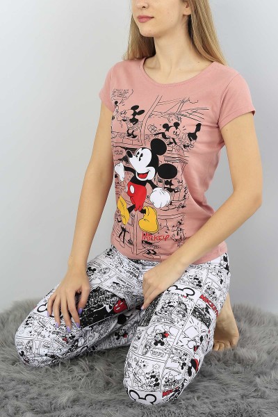 Pudra Baskılı Bayan Pijama Takımı 52049