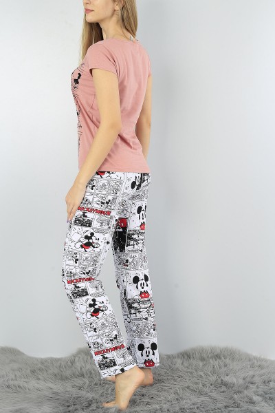 Pudra Baskılı Bayan Pijama Takımı 52049