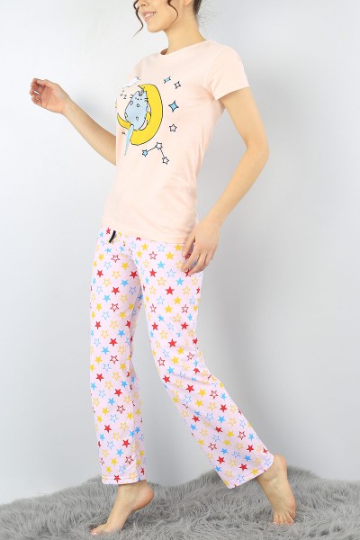 Pudra Baskılı Bayan Pijama Takımı 52274