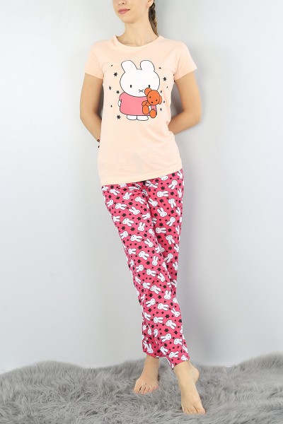Pudra Baskılı Bayan Pijama Takımı 52306
