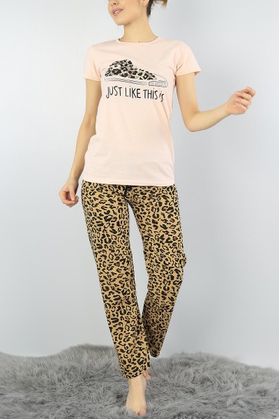 Pudra Baskılı Bayan Pijama Takımı 54395