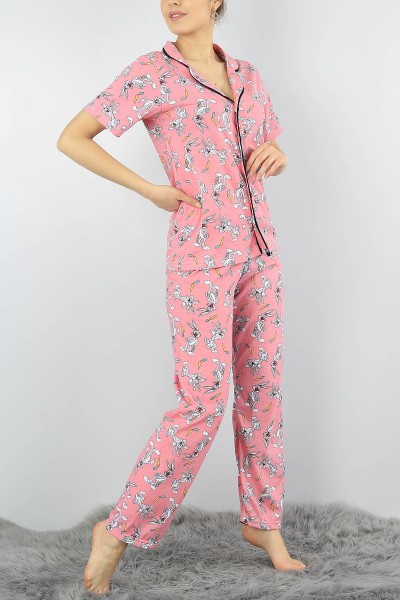 Pudra Baskılı Bayan Pijama Takımı 54536