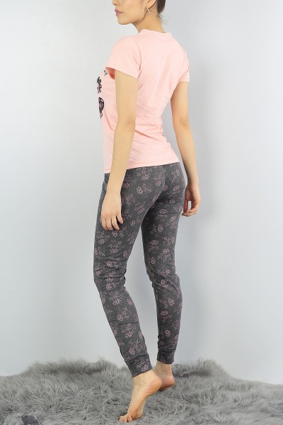 Pudra Baskılı Bayan Pijama Takımı 54882