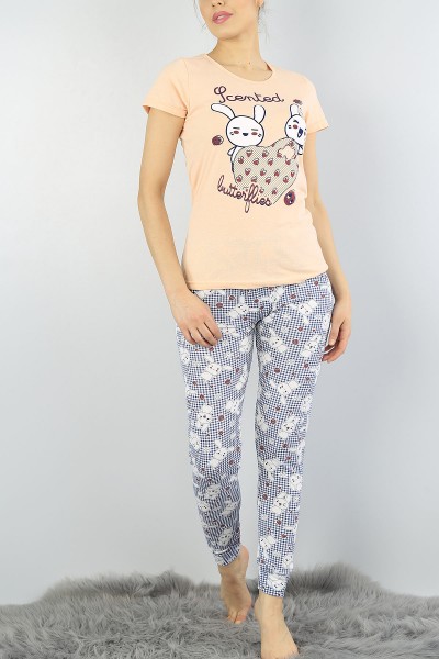 Pudra Baskılı Bayan Pijama Takımı 54886