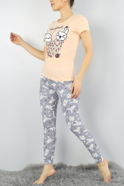 Pudra Baskılı Bayan Pijama Takımı 54886