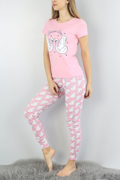 Pudra Baskılı Bayan Pijama Takımı 54909