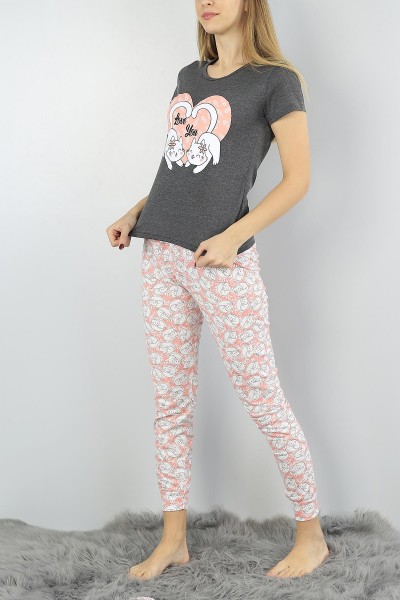 Pudra Baskılı Bayan Pijama Takımı 54924