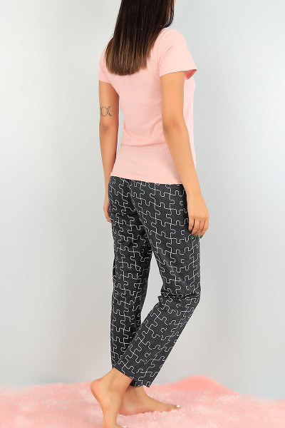 Pudra Baskılı Bayan Pijama Takımı 73472