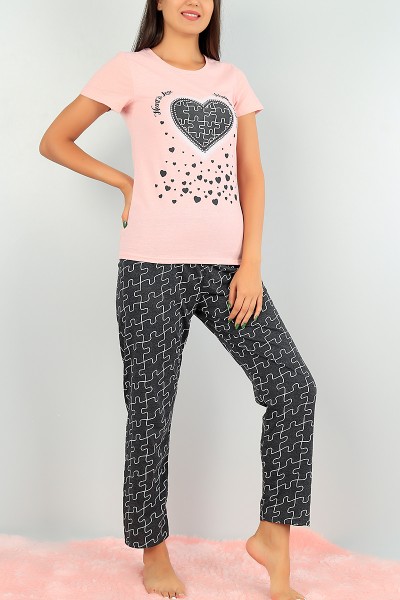 Pudra Baskılı Bayan Pijama Takımı 73472
