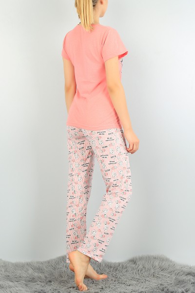 Pudra Baskılı Bayan Pijama Takımı 73491