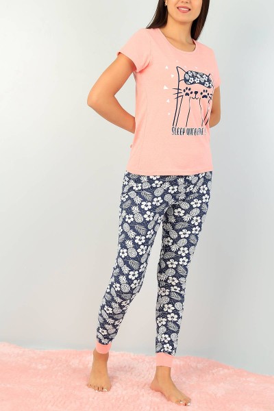 Pudra Baskılı Bayan Pijama Takımı 73623