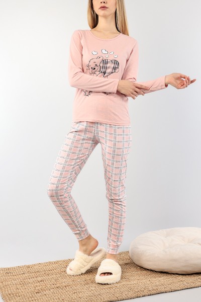 Pudra Baskılı Bayan Pijama Takımı 89431