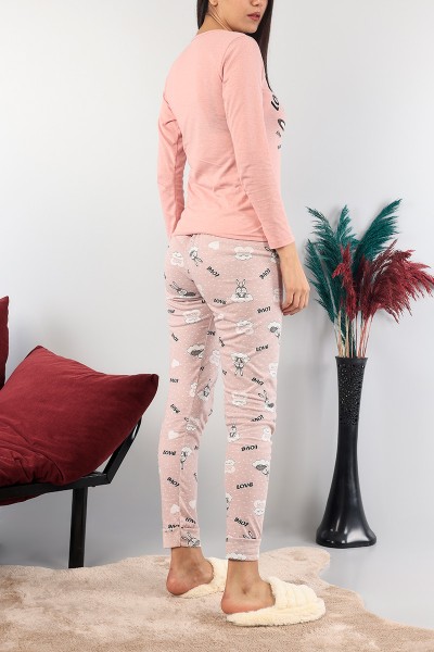 Pudra Baskılı Bayan Pijama Takımı 89439