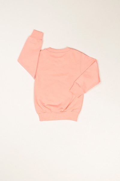 Pudra Baskılı İçi Şardonlu Kız Çocuk Sweat 80821